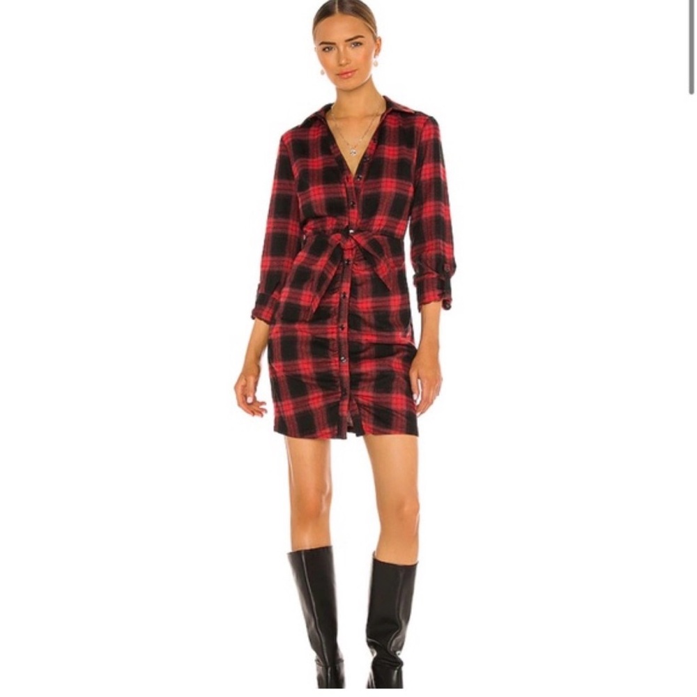 Likely Red and Black Plaid Mini Dress